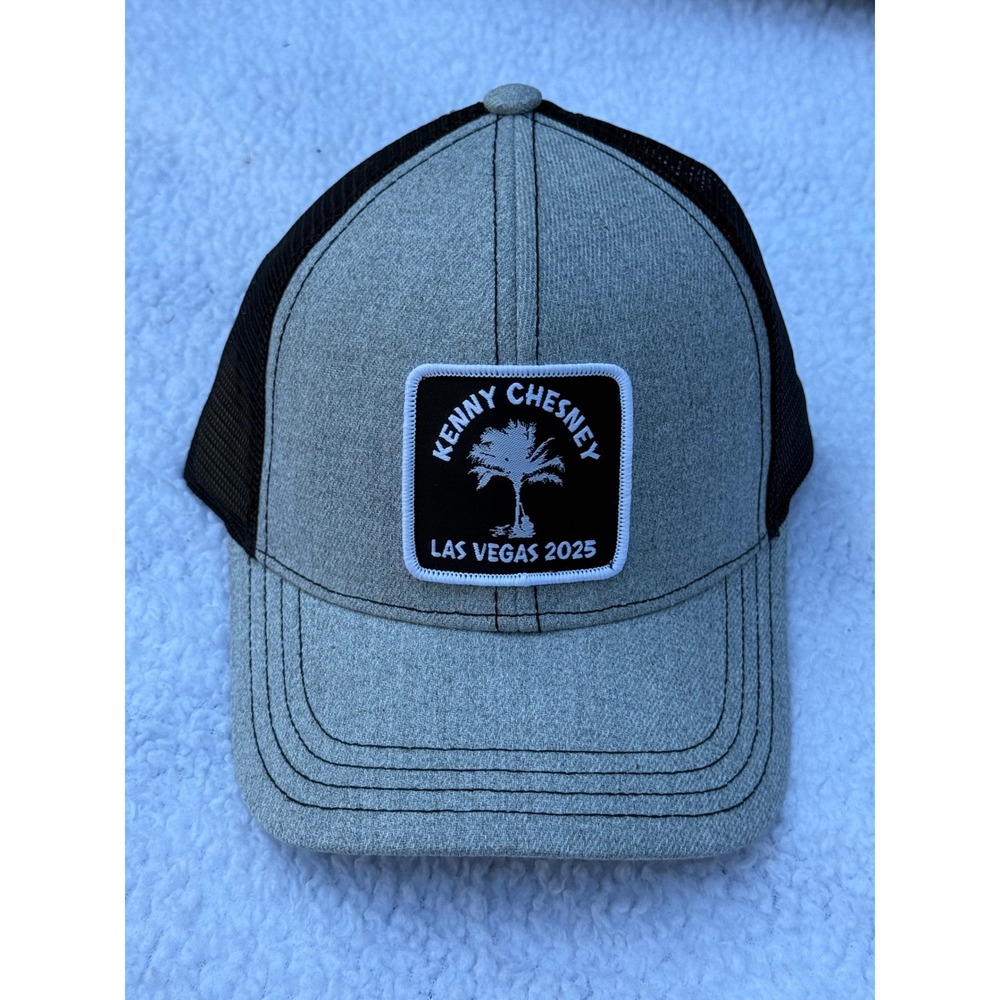 Kenny Chesney Las Vegas 2025 Trucker Hat Grey Black Snapback Mesh Concert Cap